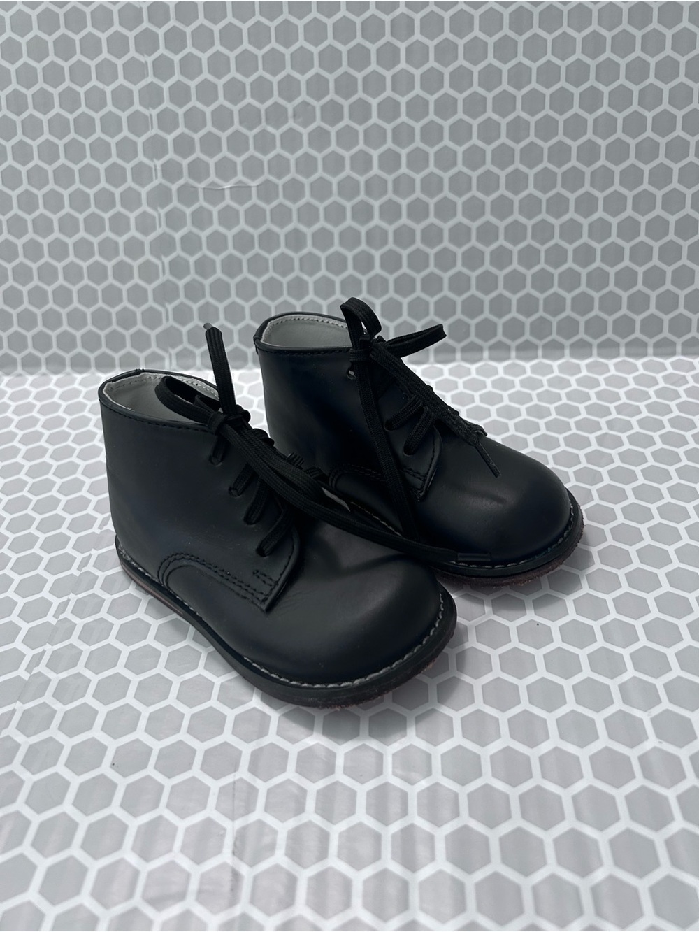 Josmo Black Lace-Up Boys Walker Ankle Boots. Size 6